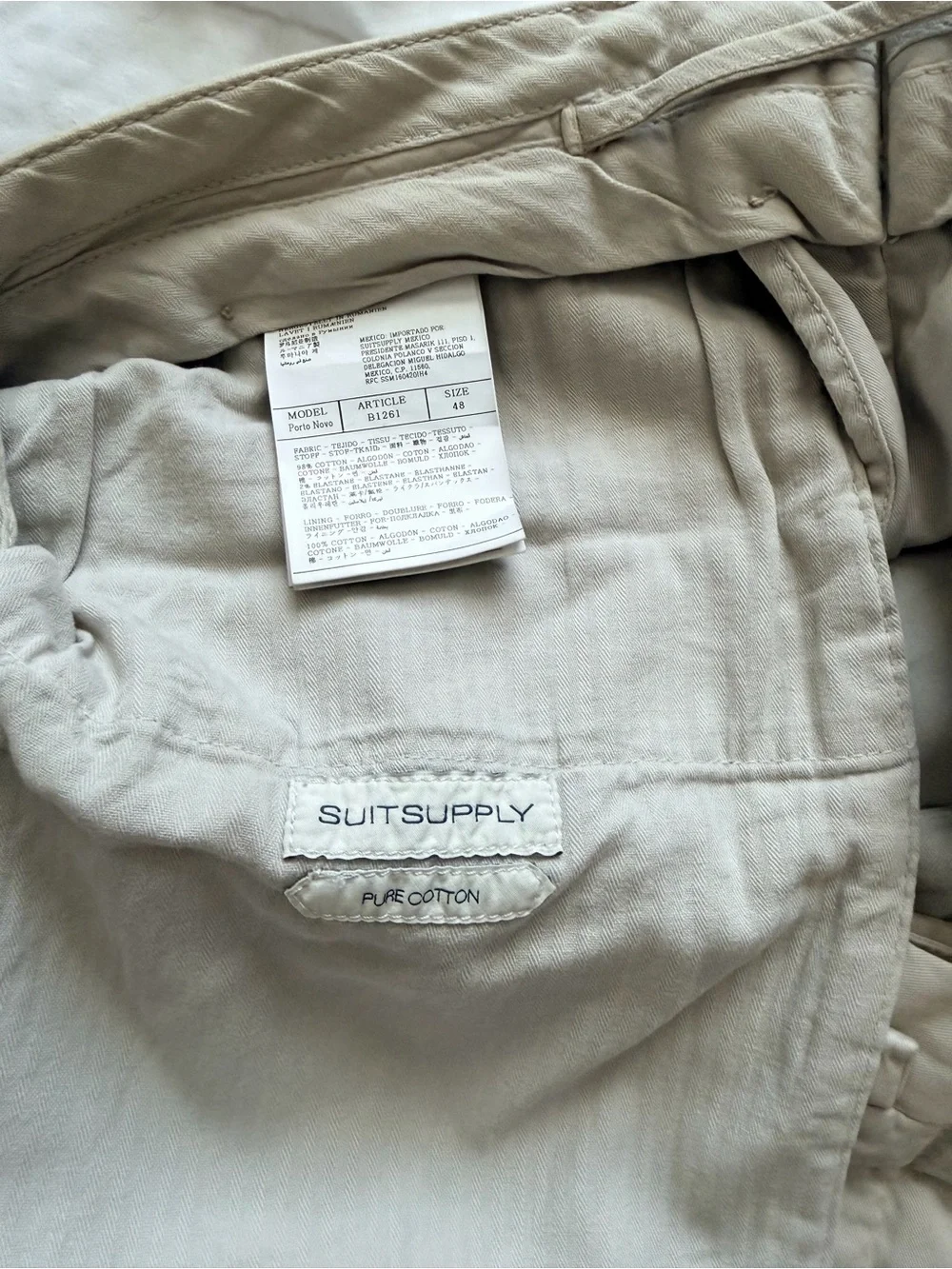 Suitsupply Light Beige Chinos - Straight Leg